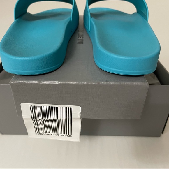 BALENCIAGA MEN POOL SLIDE TURQUOISE 46EU/13US - Picture 13 of 16